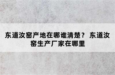 东道汝窑产地在哪谁清楚？ 东道汝窑生产厂家在哪里